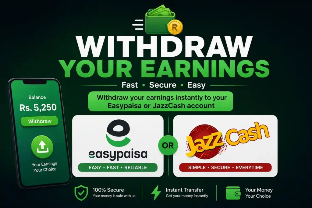 Withdraw image for Onlineearning apk in pakistan for Android